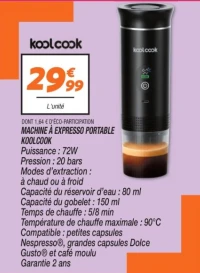 Machine à expresso portable 