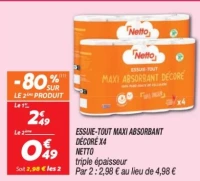 Essuie-tout maxi absorbant décoré x4