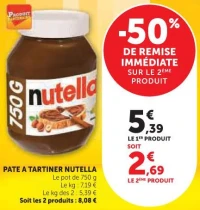 PATE A TARTINER NUTELLA 750 g