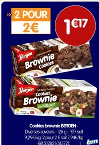 Cookies brownie BERGEN - Diverses saveurs