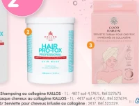 Serviette pour cheveux infusée au collagène