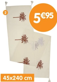 Chemin de table motif palmier - 45x240 cm