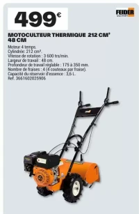 MOTOCULTEUR THERMIQUE 212 CM3 48 CM