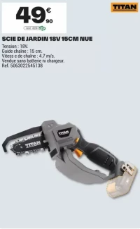 Scie de jardin 18V 15CM NUE