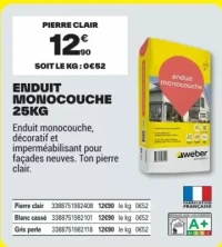 ENDUIT MONOCOUCHE 25KG