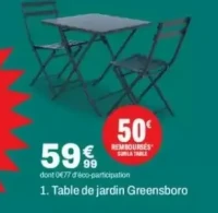 Table de jardin Greensboro