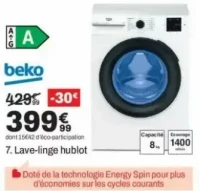 7. Lave-linge hublot