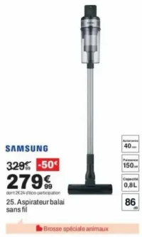 25. Aspirateur balai sans fil