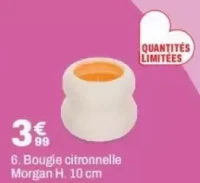 6. Bougie citronnelle Morgan H. 10 cm