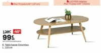Table basse Columbus L. 110 cm