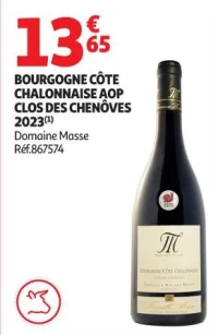 BOURGOGNE CÔTE CHALONNAISE AOP CLOS DES CHENÔVES 2023(1) Domaine Masse