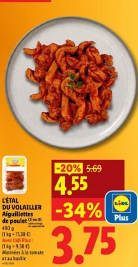 L'  TAL DU VOLAILLER Aiguillettes de poulet