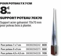 SUPPORT POTEAU 70X70