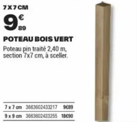 POTEAU BOIS VERT