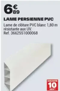 LAME PERSIENNE PVC