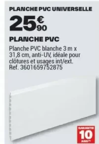 PLANCHE PVC UNIVERSELLE