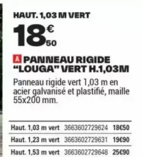 PANNEAU RIGIDE "LOUGA" VERT H.1,03M