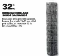 ROULEAU GRILLAGE SOUDÉ GALVANISÉ