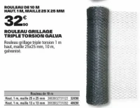 ROULEAU GRILLAGE TRIPLE TORSION GALVA