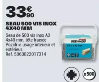SEAU 500 VIS INOX 4X40 MM