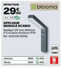 APPLIQUE MURALE SCABIO
