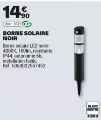 BORNE SOLAIRE NOIR