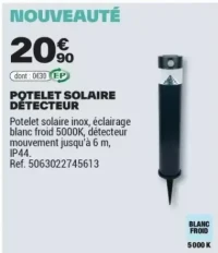POTELET SOLAIRE DÉTECTEUR