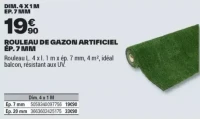 ROULEAU DE GAZON ARTIFICIEL ÉP. 7 MM