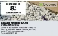 GRAVIER MARBRE BLANC CONCASSÉ 25 KG