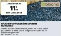 GRAVIER CONCASSÉ DE MARBRE NOIR 25KG