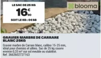 GRAVIER MARBRE DE CARRARE BLANC 25KG