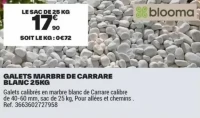 GALETS MARBRE DE CARRARE BLANC 25KG