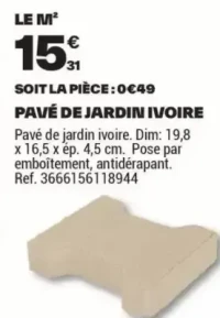 PAVÉ DE JARDIN IVOIRE