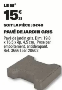 PAVÉ DE JARDIN GRIS