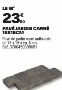 PAVÉ JARDIN CARRÉ 15X15CM