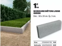 BORDURE BÉTON LISSE GRISE