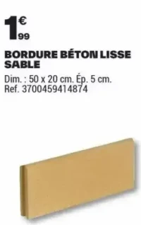 BORDURE BÉTON LISSE SABLE