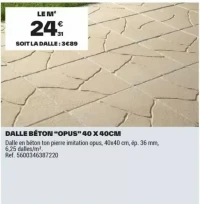 DALLE BÉTON "OPUS" 40 X 40CM