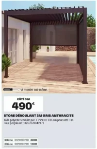 STORE DÉROULANT 3M GRIS ANTHRACITE