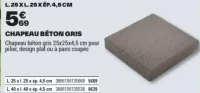 CHAPEAU BÉTON GRIS
