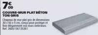 COUVRE-MUR PLAT BÉTON TON GRIS