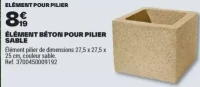 ÉLÉMENT BÉTON POUR PILIER SABLE