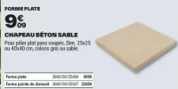 CHAPEAU BÉTON SABLE