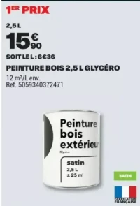 Peinture bois extérieur satin 2,5 L