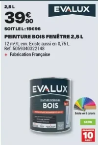 PEINTURE BOIS FENÊTRE 2,5 L