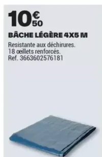 BÂCHE LÉGÈRE 4X5 M