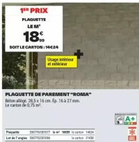 PLAQUETTE DE PAREMENT "ROMA"