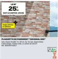 PLAQUETTE DE PAREMENT "ORIGINAL RED"