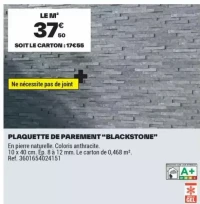 PLAQUETTE DE PAREMENT "BLACKSTONE"