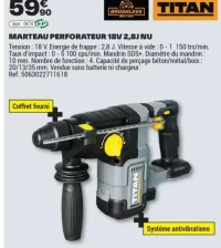 MARTEAU PERFORATEUR 18V 2,8J NU